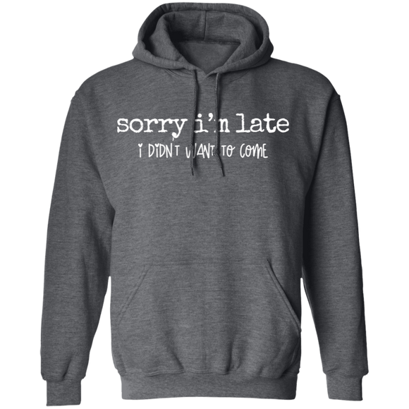 sorry im late Pullover Hoodie