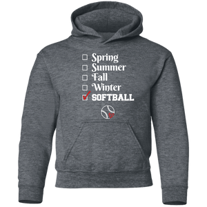 softball season Youth Pullover Hoodie