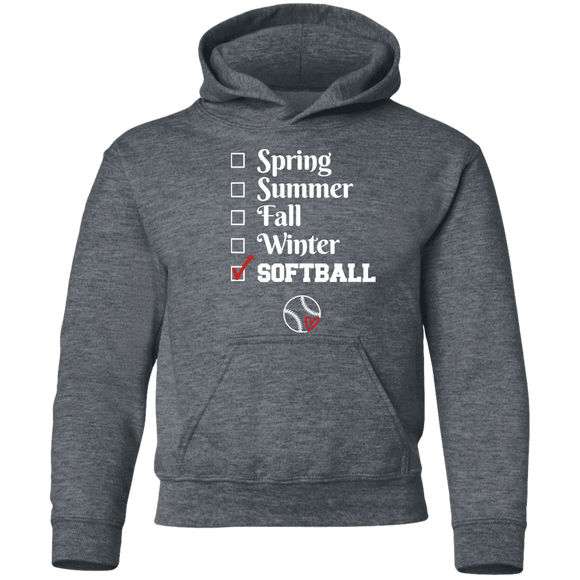 softball season Youth Pullover Hoodie