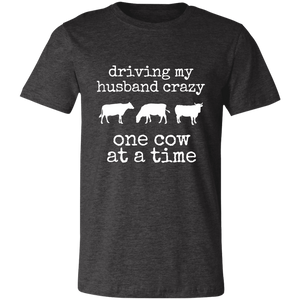driving my husband crazy-cows Unisex Jersey Short-Sleeve T-Shirt