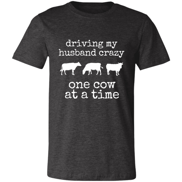 driving my husband crazy-cows Unisex Jersey Short-Sleeve T-Shirt