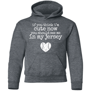 cute in my jersey Youth Pullover Hoodie