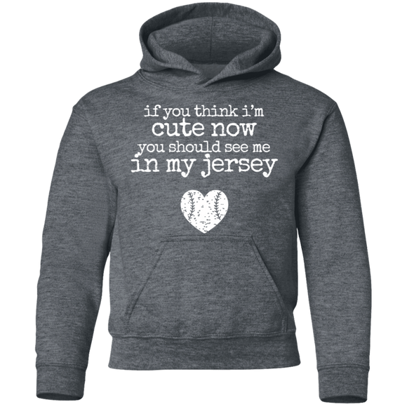 cute in my jersey Youth Pullover Hoodie